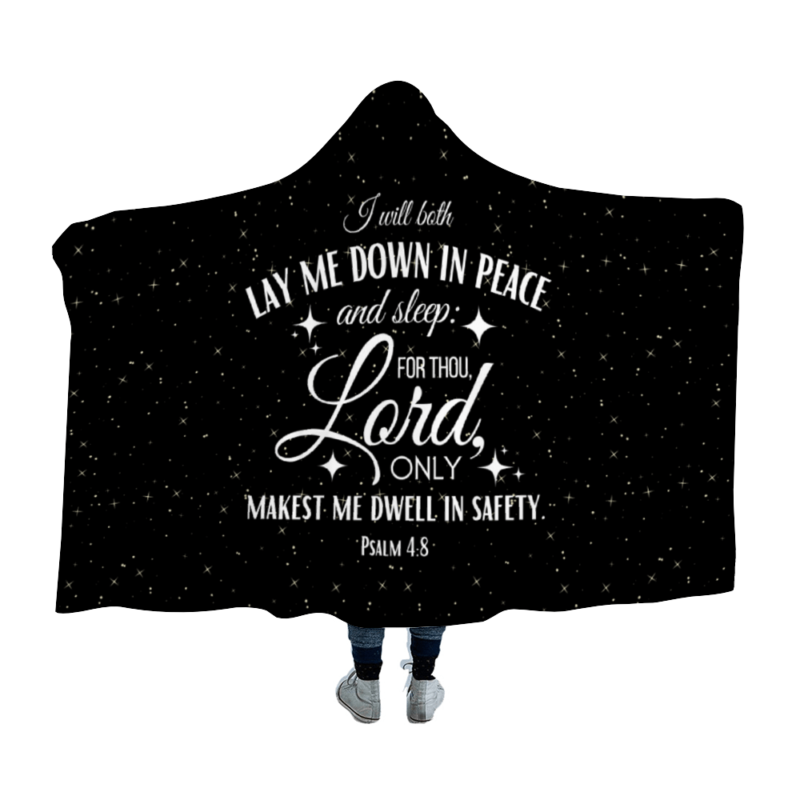 I will lay down in peace and sleep - Christian Hooded Blanket