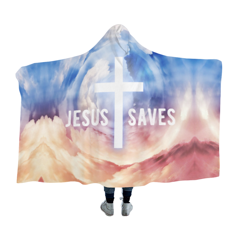 Jesus saves - Christian Hooded Blanket