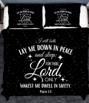 I will lay down in peace and sleep - Christian Bedding Set