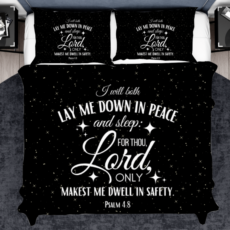 I will lay down in peace and sleep - Christian Bedding Set