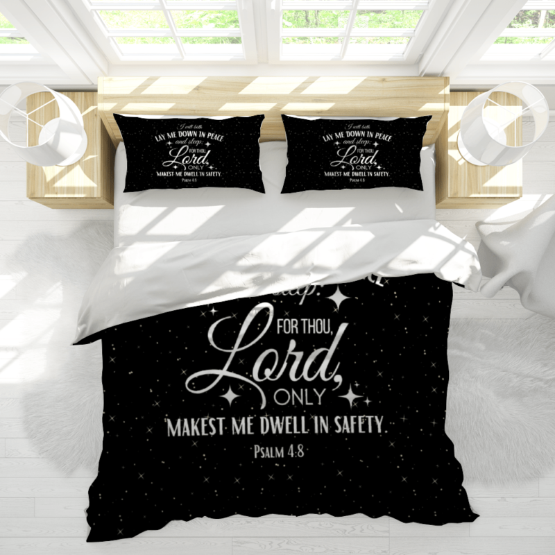 I will lay down in peace and sleep - Christian Bedding Set