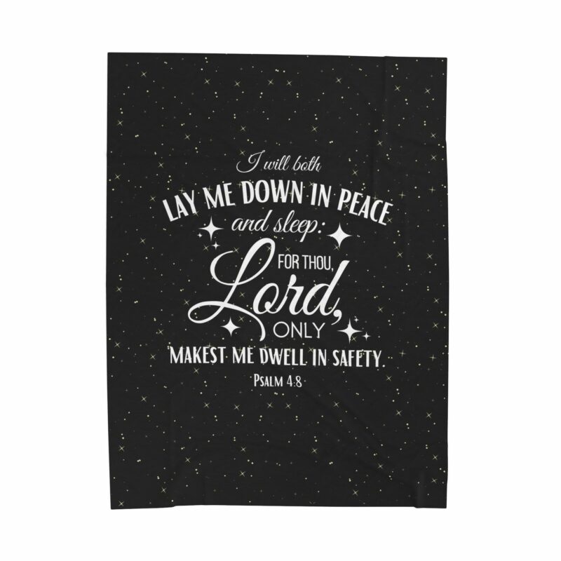 I will lay down and sleep - Velveteen Plush Christian Blanket - Image 5