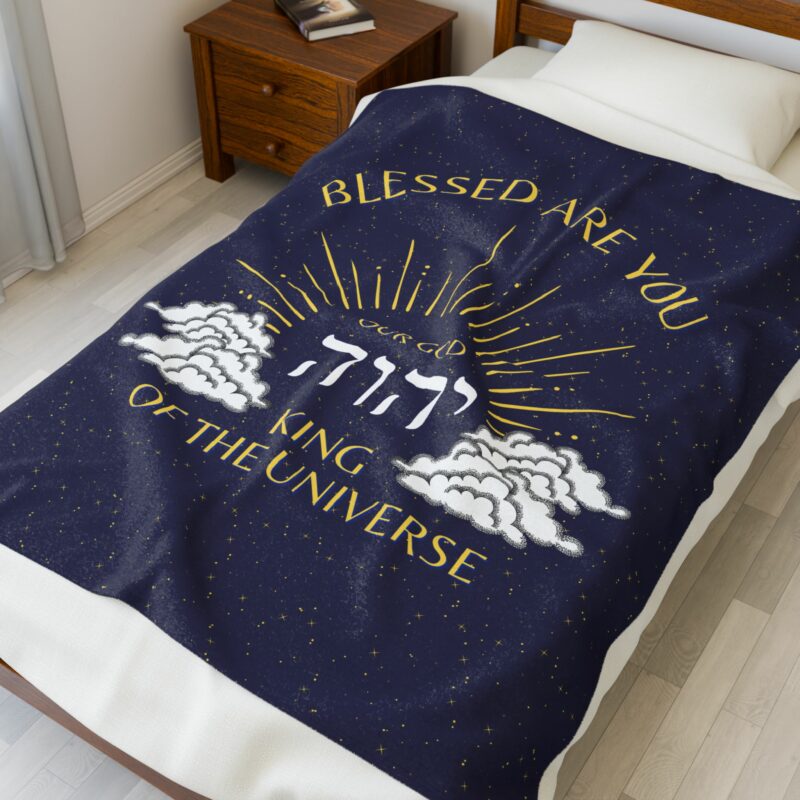 Blessed Are You YHWH - Velveteen Plush Messianic Blanket - Image 3