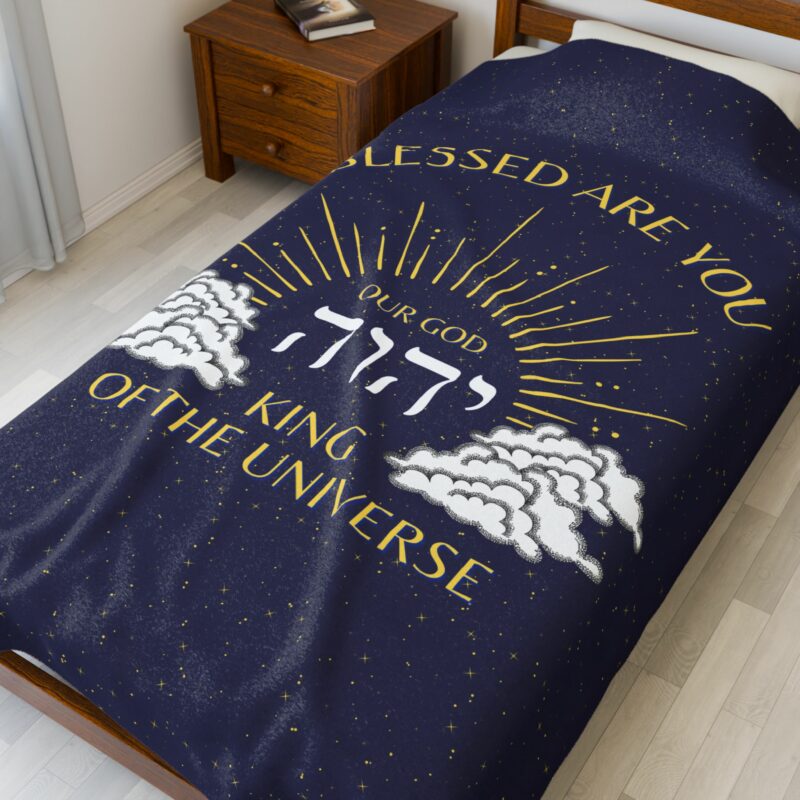 Blessed Are You YHWH - Velveteen Plush Messianic Blanket - Image 7